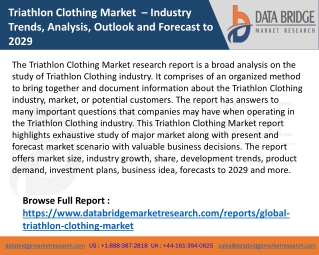 Triathlon Clothing Market  – Industry Trends, Analysis, Outlook and Forecast to 2029