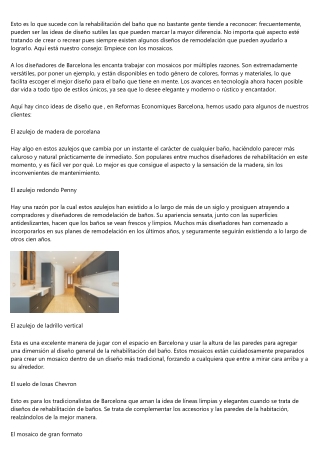Reformas Economiques Barcelona os recomienda como encarar una reforma en su casa