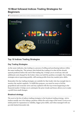 trendingbrokers.com-10 Most followed Indices Trading Strategies for Beginners