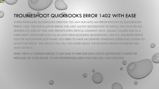 Fix QuickBooks error 1402 easily with some simple methods