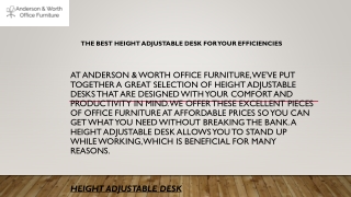 The Best Height Adjustable Desk for Your Efficiencies  Awofficefurniture.com