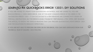 An easy guide to resolve QuickBooks Error 12031