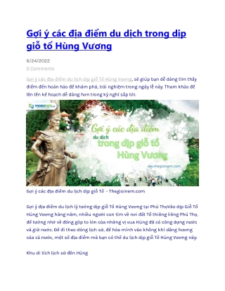 Gợi ý các địa điểm du dịch trong dịp giỗ tổ Hùng Vương