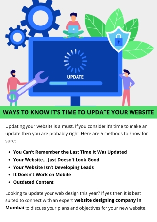 WAYS TO KNOW IT’S TIME TO UPDATE YOUR WEBSITE