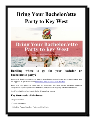 Bring Your Party to Key West