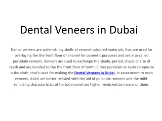 Dental Veneers Dubai