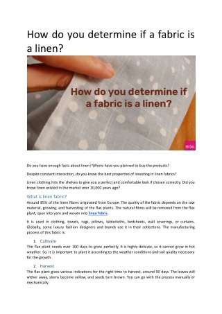 How do you determine if a fabric is a linen_.