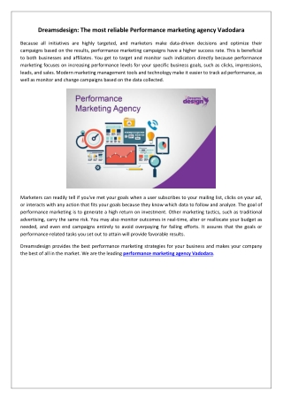 Dreamsdesign The most reliable Performance marketing agency Vadodara