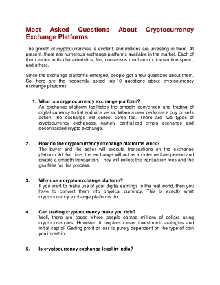 Cryptocurrency Exchange