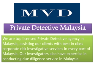 Private Detective Malaysia