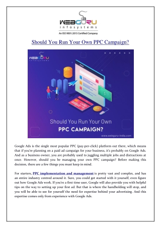 Should you run your own ppc campaign?