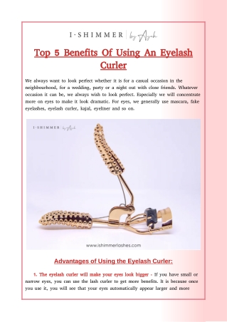 Top 5 Benefits Of Using An Eyelash Curler