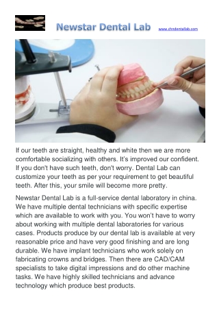 Full Service Dental Laboratory in China