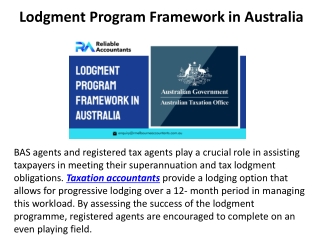 Lodgment Program Framework in Australia