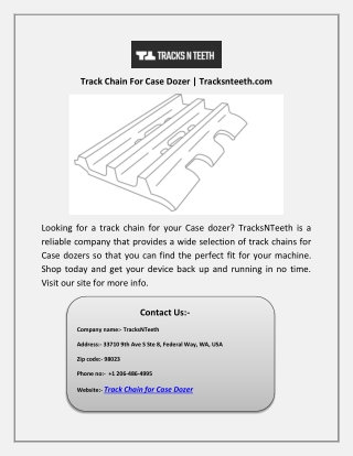 Track Chain For Case Dozer | Tracksnteeth.com