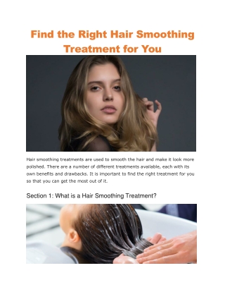 hair smoothing treatment