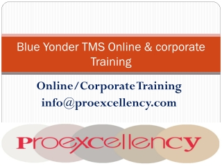 Online Training For Blue Yonder TMS By Proexcellency