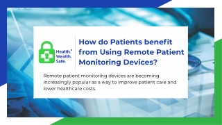 How do Patients benefit from Using Remote Patient Monitoring Devices