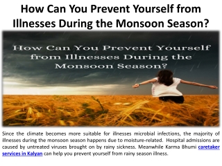 How Can I Avoid Contracting a Disease During the Monsoon Season