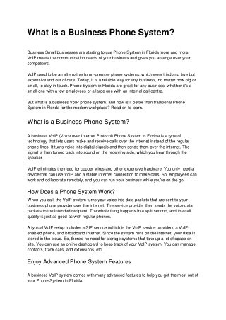 What is a Business Phone System?