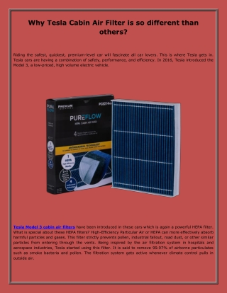 Why Tesla Cabin Air Filter is so different than others?