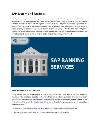SAP System and Modules