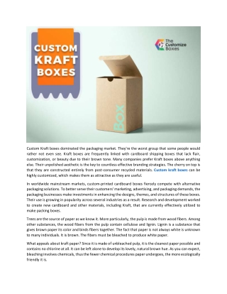 Important Factors about Custom Kraft Boxes