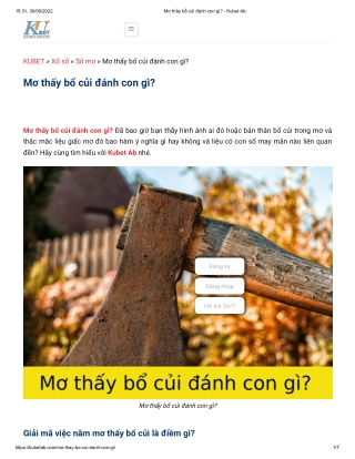 Mơ thấy bổ củi đánh con gì_ - Kubet Ab