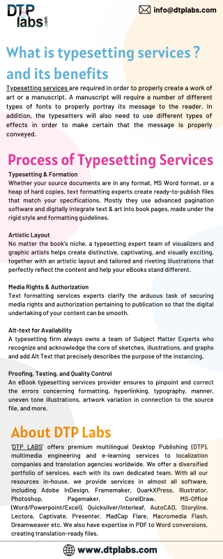 What is typesetting services  and its benefits