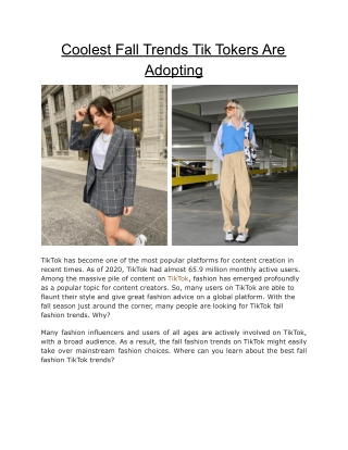 Coolest Fall Trends Tik Tokers Are Adopting