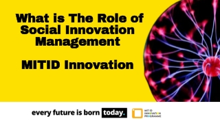 Social Innovation Management - MIT ID Innovation