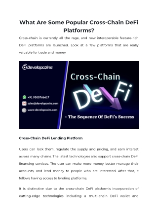 What Are Some Popular Cross-Chain DeFi Platforms