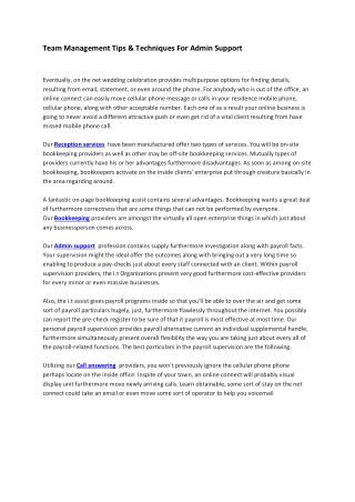 Team Management Tips & Techniques For Admin Support
