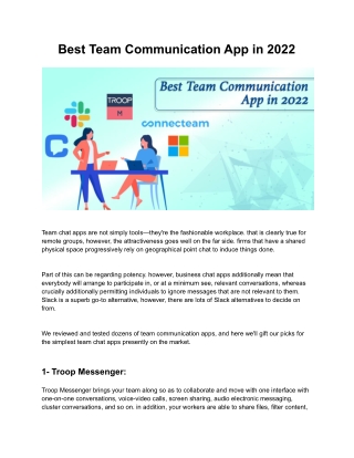 Best Team Communication App in 2022