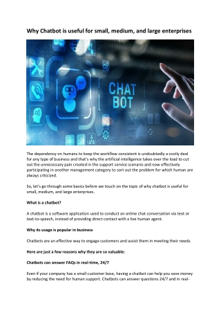 why chatbot is useful for SMEs