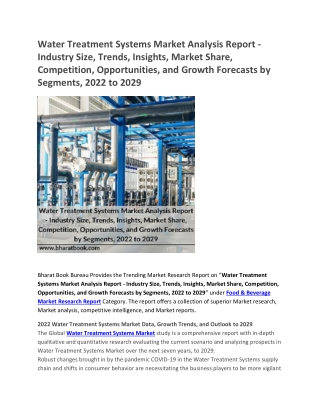 Water Treatment Systems Market Analysis Report, 2022-2029