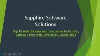 Top 10 Web Development Companies in Toronto, Canada  Hire Web Developers Canada 2022