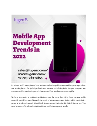Mobile App Development Trends in 2022