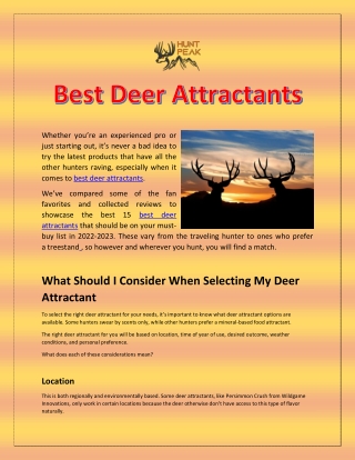 Best Deer Attractants