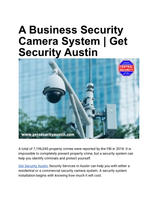 A Business Security Camera System _ Get Security Austin