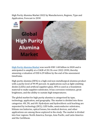 High Purity Alumina Market