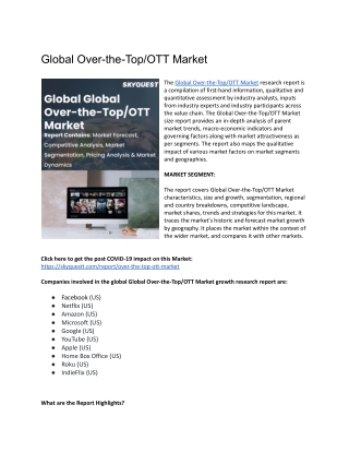 Global Over-the-Top_OTT Market Study