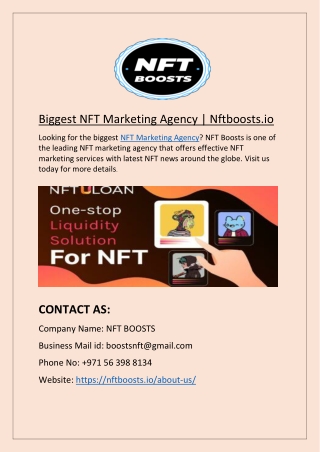 Biggest NFT Marketing Agency  Nftboosts.io