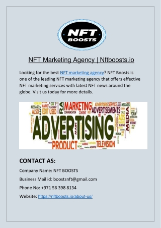 NFT Marketing Agency  Nftboosts.io