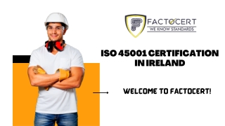 ISO 45001 Certification in Ireland