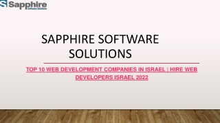 Top 10 Web Development Companies in Israel  Hire Web Developers Israel 2022