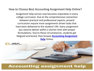 How to Choose Best Accounting Assignment Help Online
