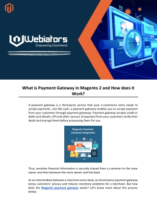 What is Payment Gateway in Magento 2 and How does it Work