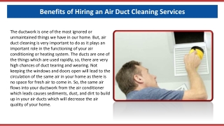 Benefits of Hiring an Air Duct Cleaning Services
