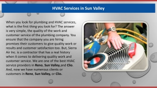 HVAC Services in Sun Valley